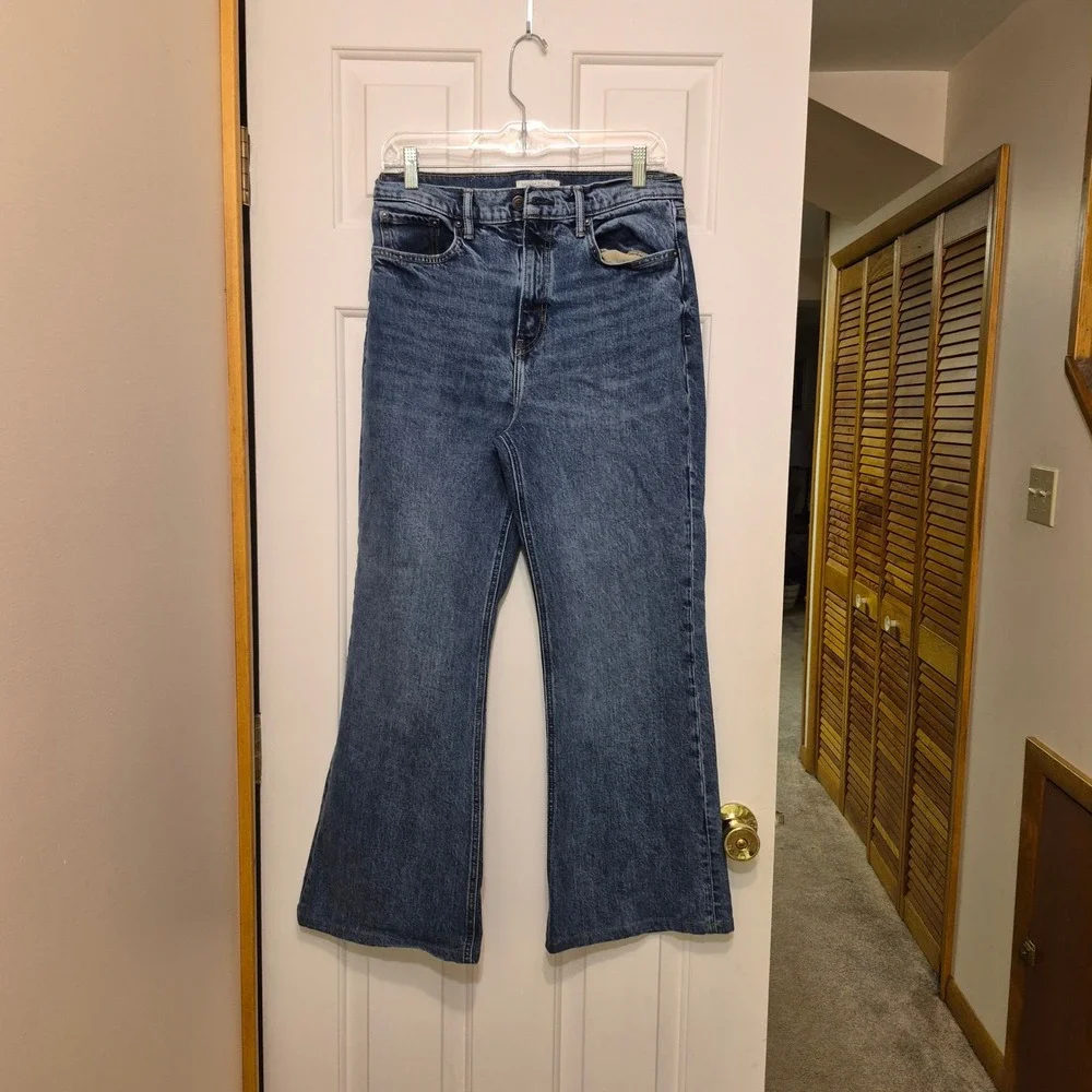 Banana Republic Mens HR Bootcut Jeans Medium Wash Blue Size 30 Stretch Denim